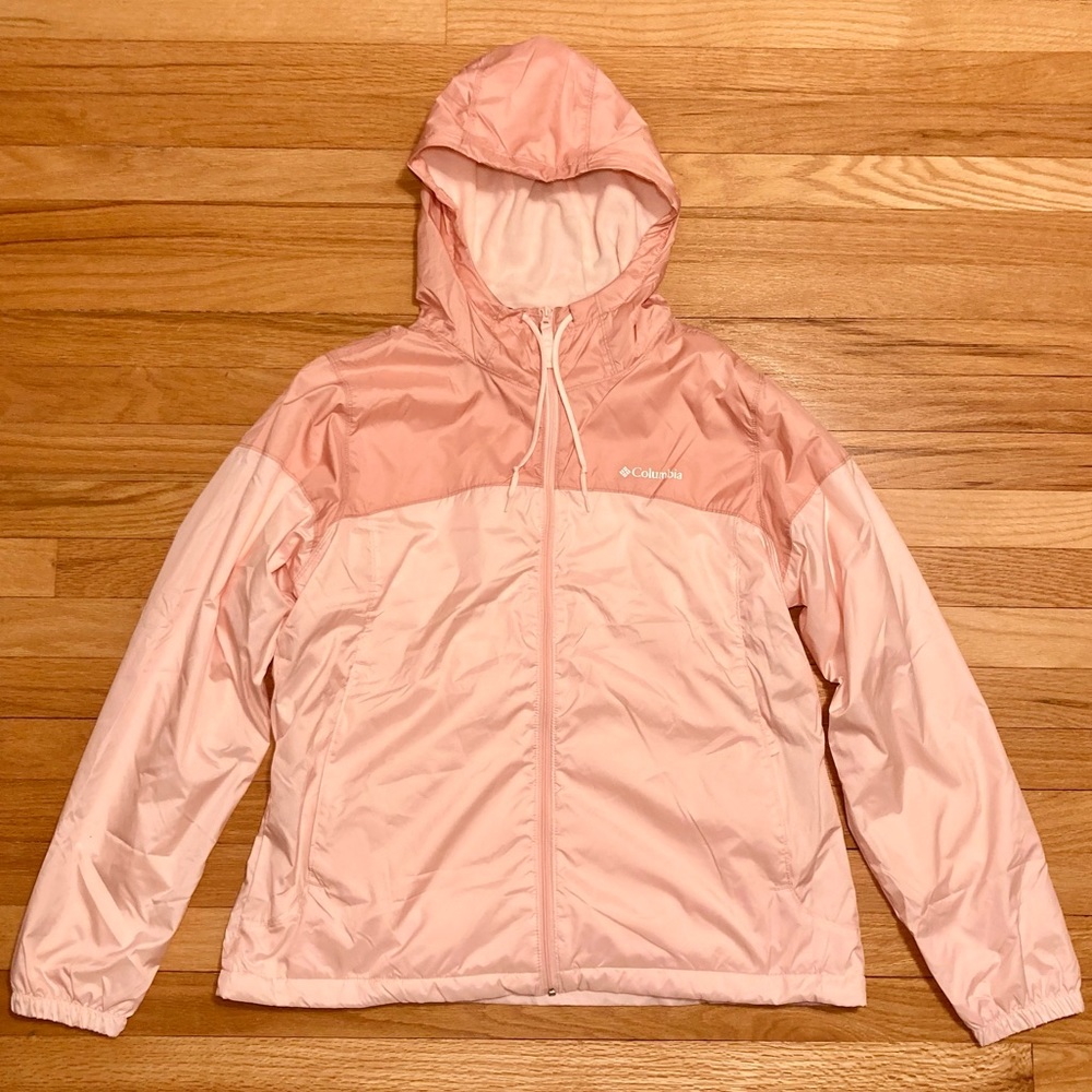 NWT Columbia Peach/Light Pink Fleece Lined Windbreaker